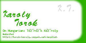 karoly torok business card