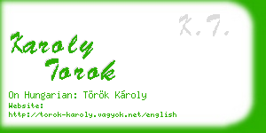karoly torok business card